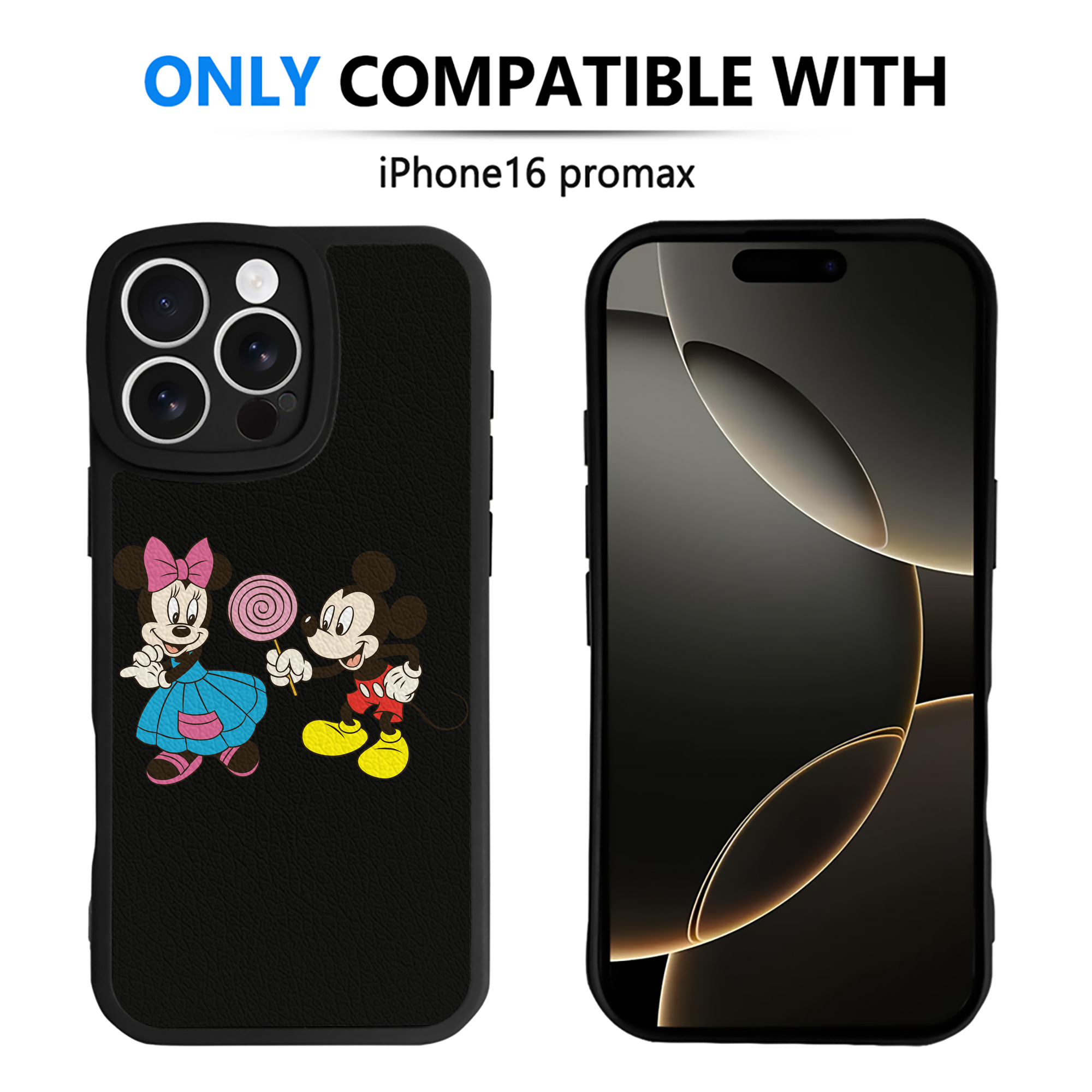 （画像用） ミッキーマウス Mickey Mouse 【iPhone 16シリーズ対応】シリコンスマホケース（レザー調） 材質：シリコン